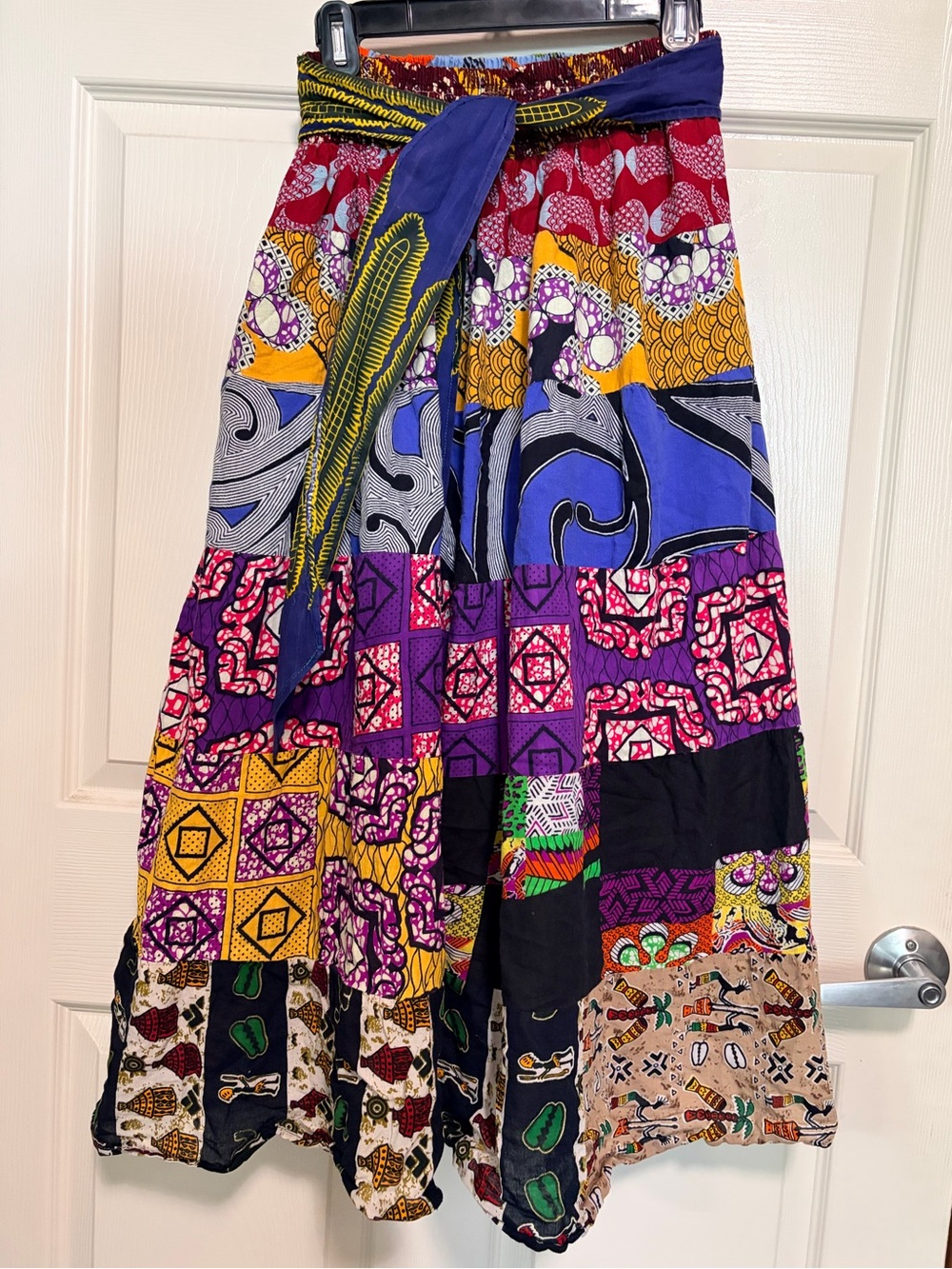 Handmade African print patchwork maxi skirt. Small. FLAWS READ